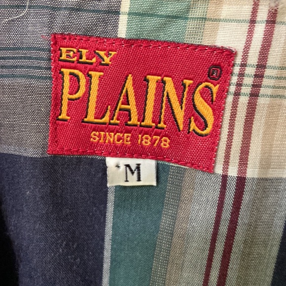Ely Plains Mens Plaid Western Pearl Snap Short Sleeve Shirt EUC size M - Picture 2 of 6